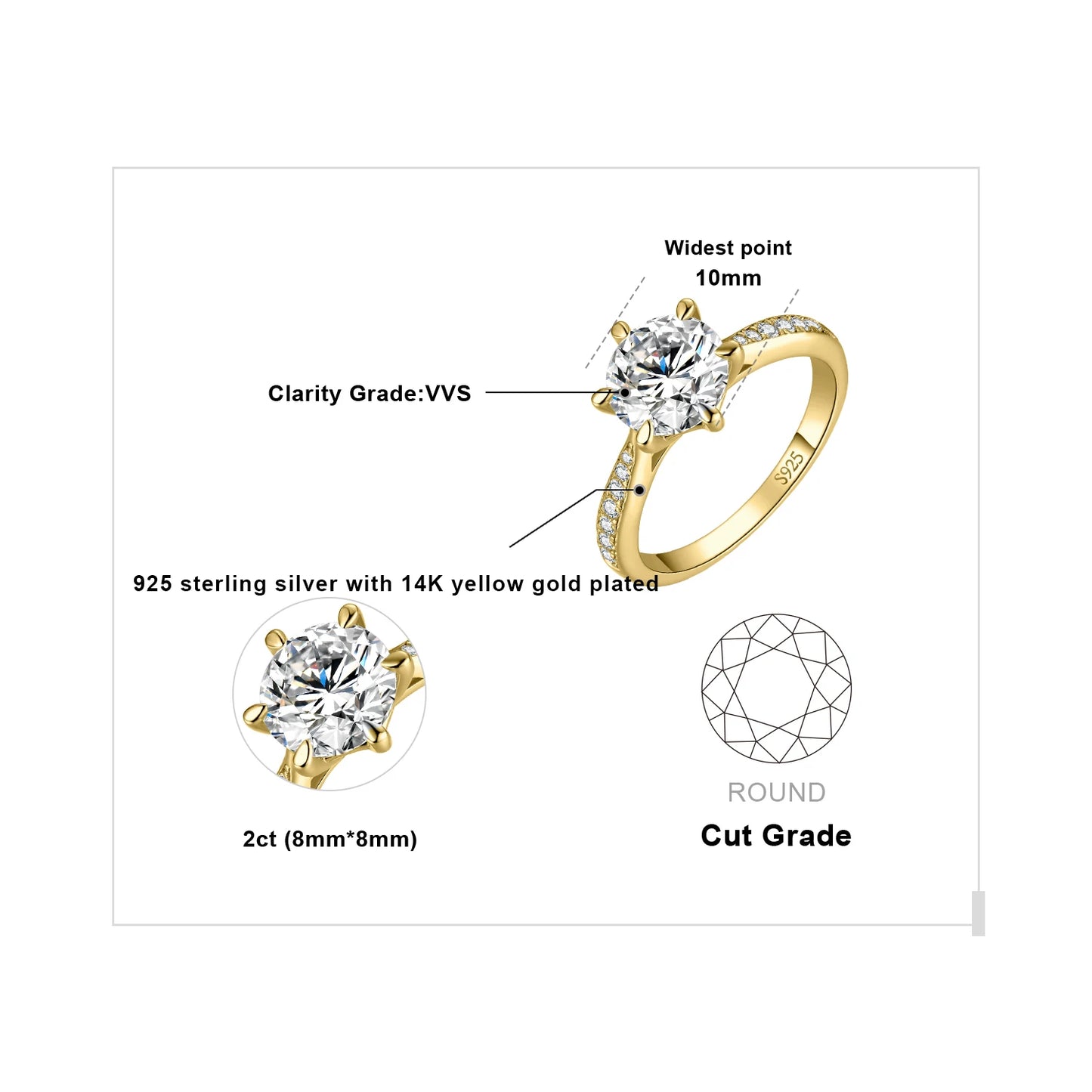 JewelryPalace Moissanite Rings