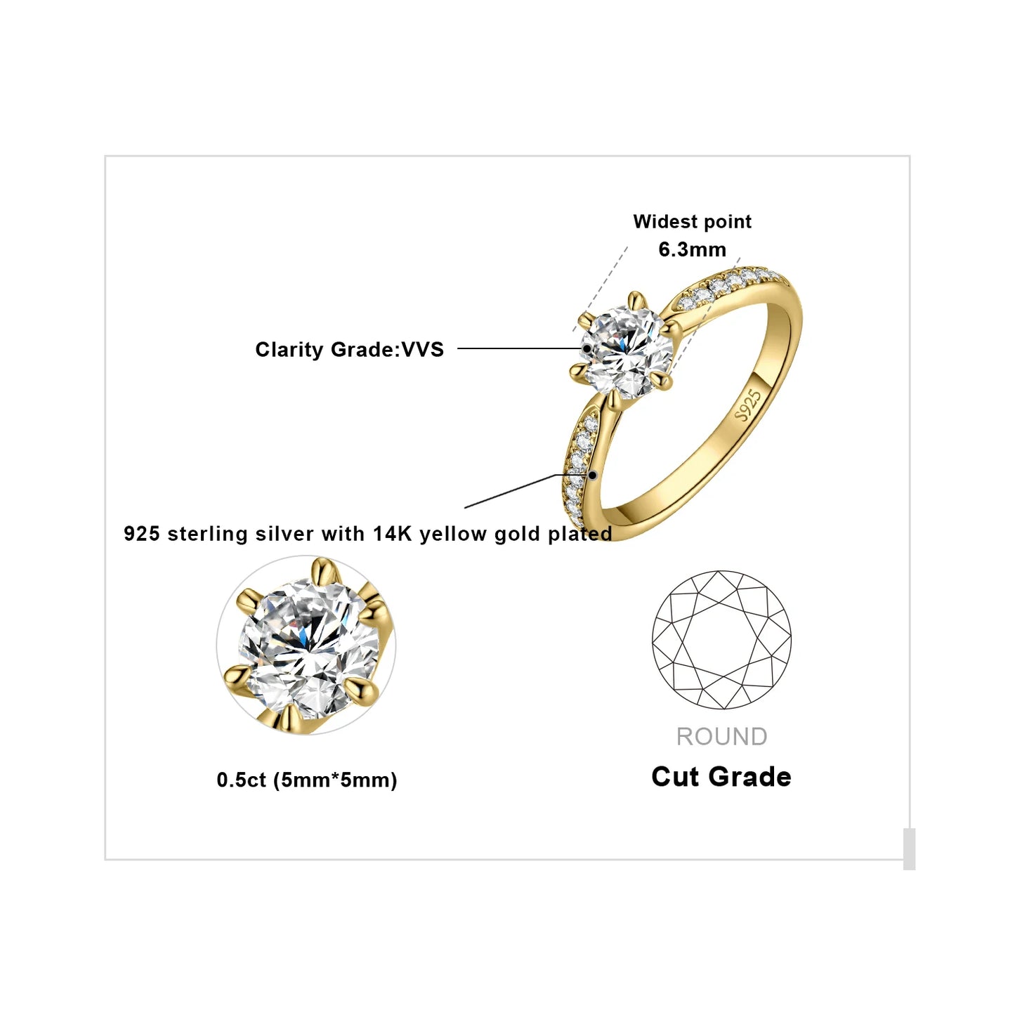 JewelryPalace Moissanite Rings