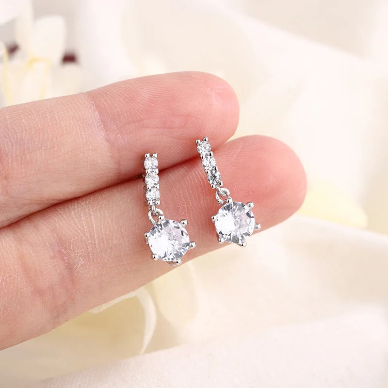 Luxury Crystal Round Stud Earrings