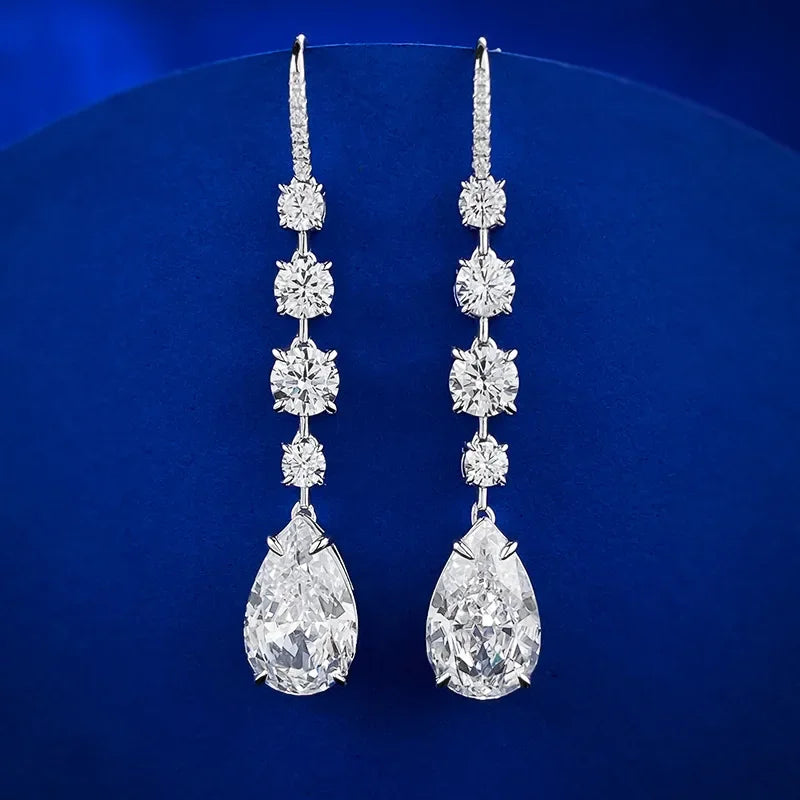 Luxury Flower Lab Moissanite Diamond Dangle Earring