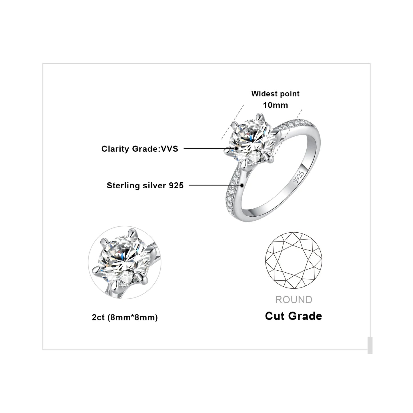 JewelryPalace Moissanite Rings