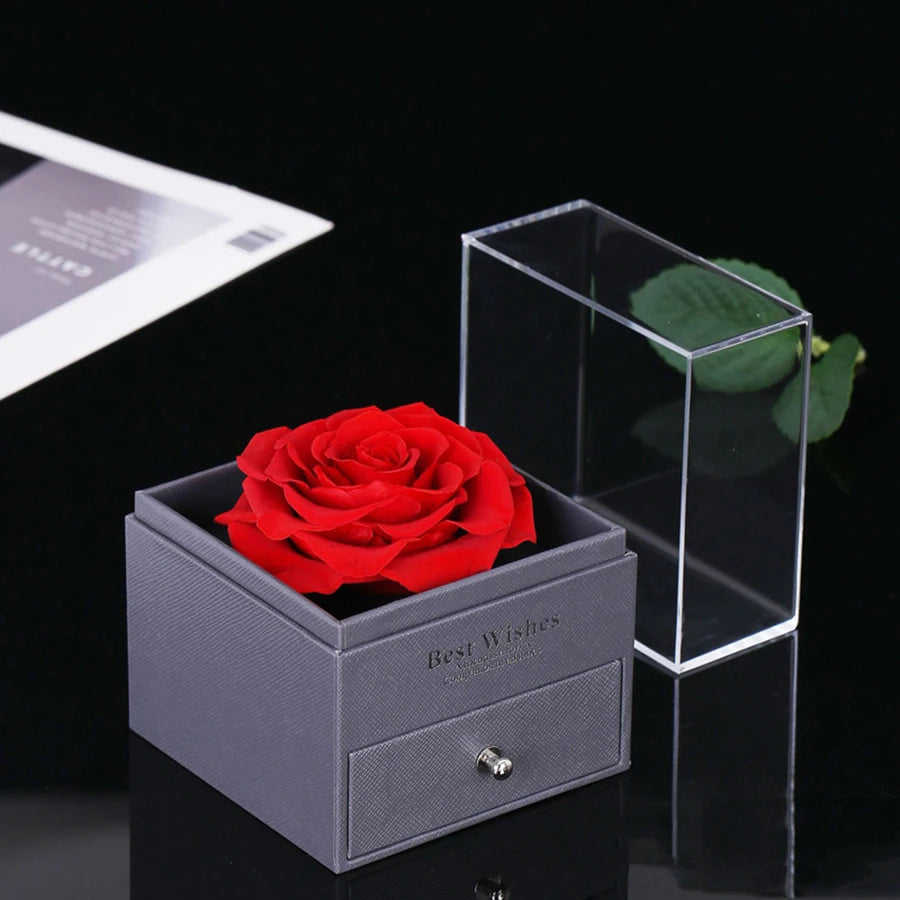 Luxury Zircon Necklace & Rose Gift Box Set