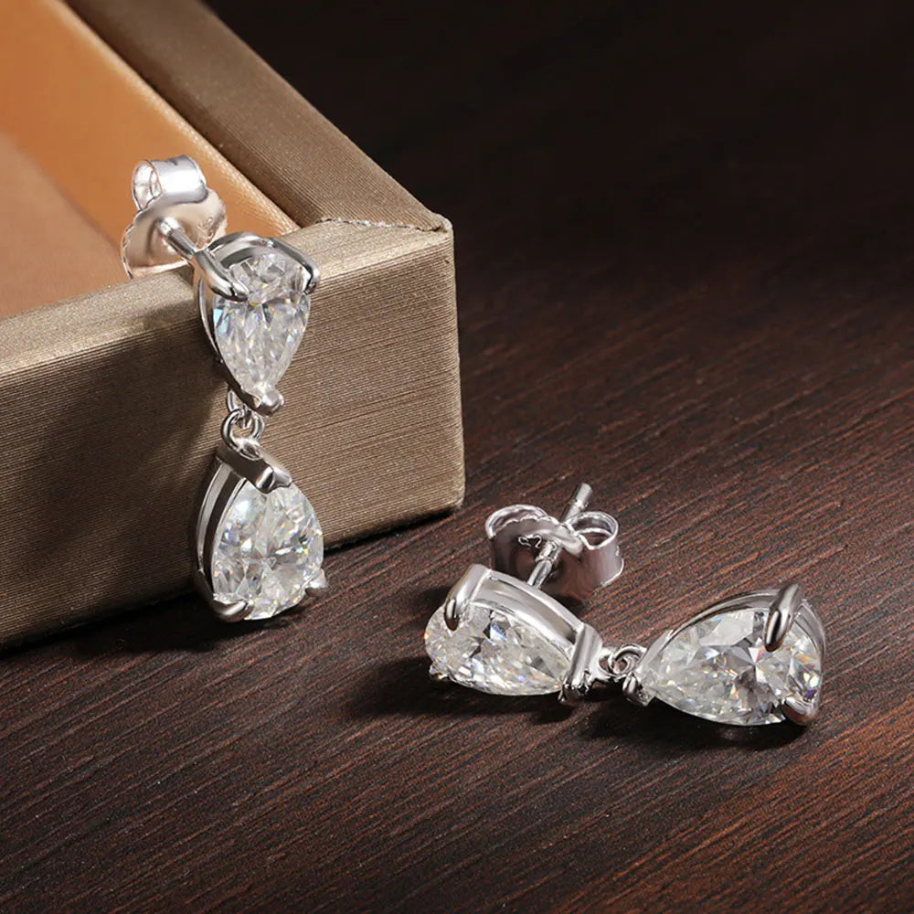 Exquisite Moissanite Drop Earrings